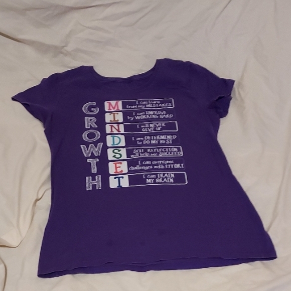 Purple Short Sleeve Tee with Growth Mindset Design - Picture 2 of 8